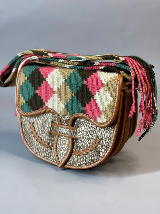 Carriel Wayuu Terracota y Frutos