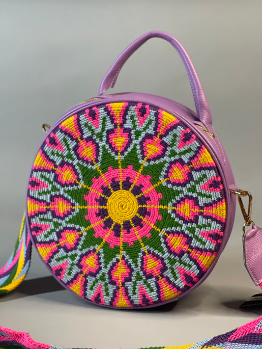 Bolso Redondo Wayuu Bruma Cálida-Nuevo🌸⭐️