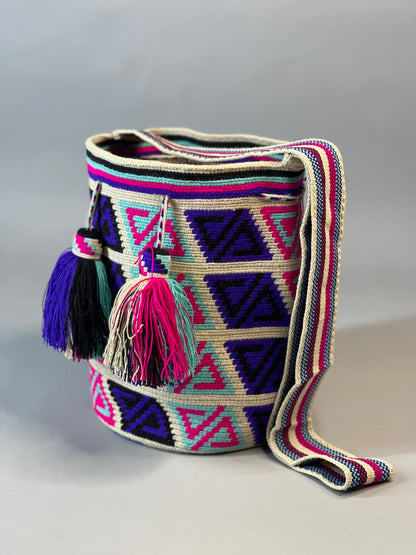 Mochila GRANDE Amatista Wayuu PREMIUM 💜⭐️(33x28)