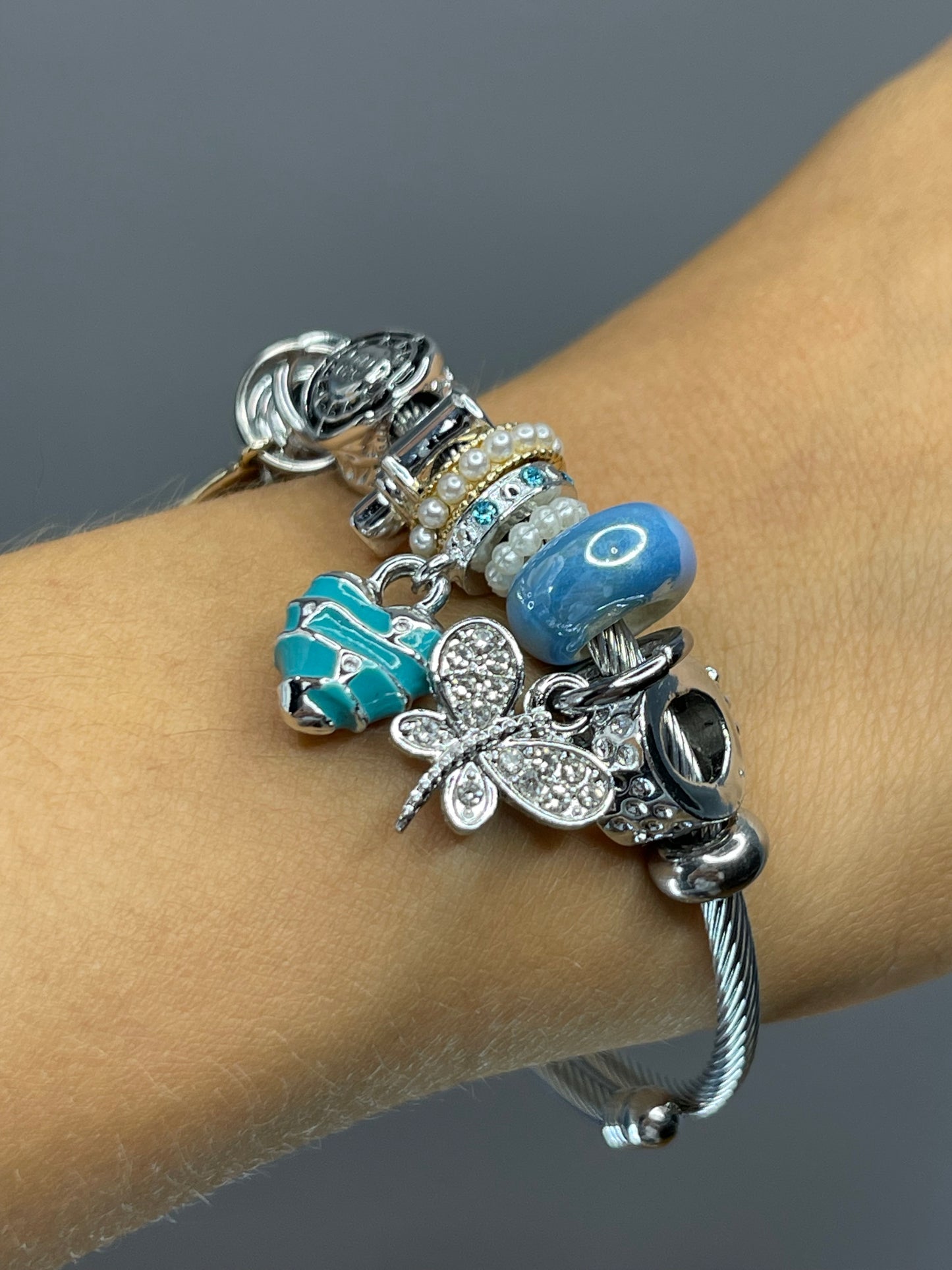 Pulsera De Lujo Mariposa Azul