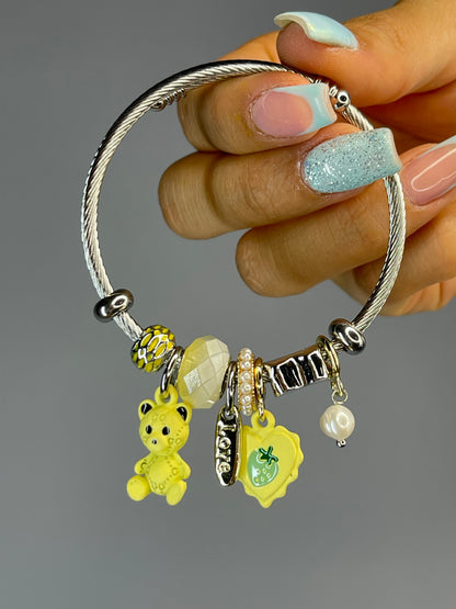 Pulsera De Lujo Oso Amarillo