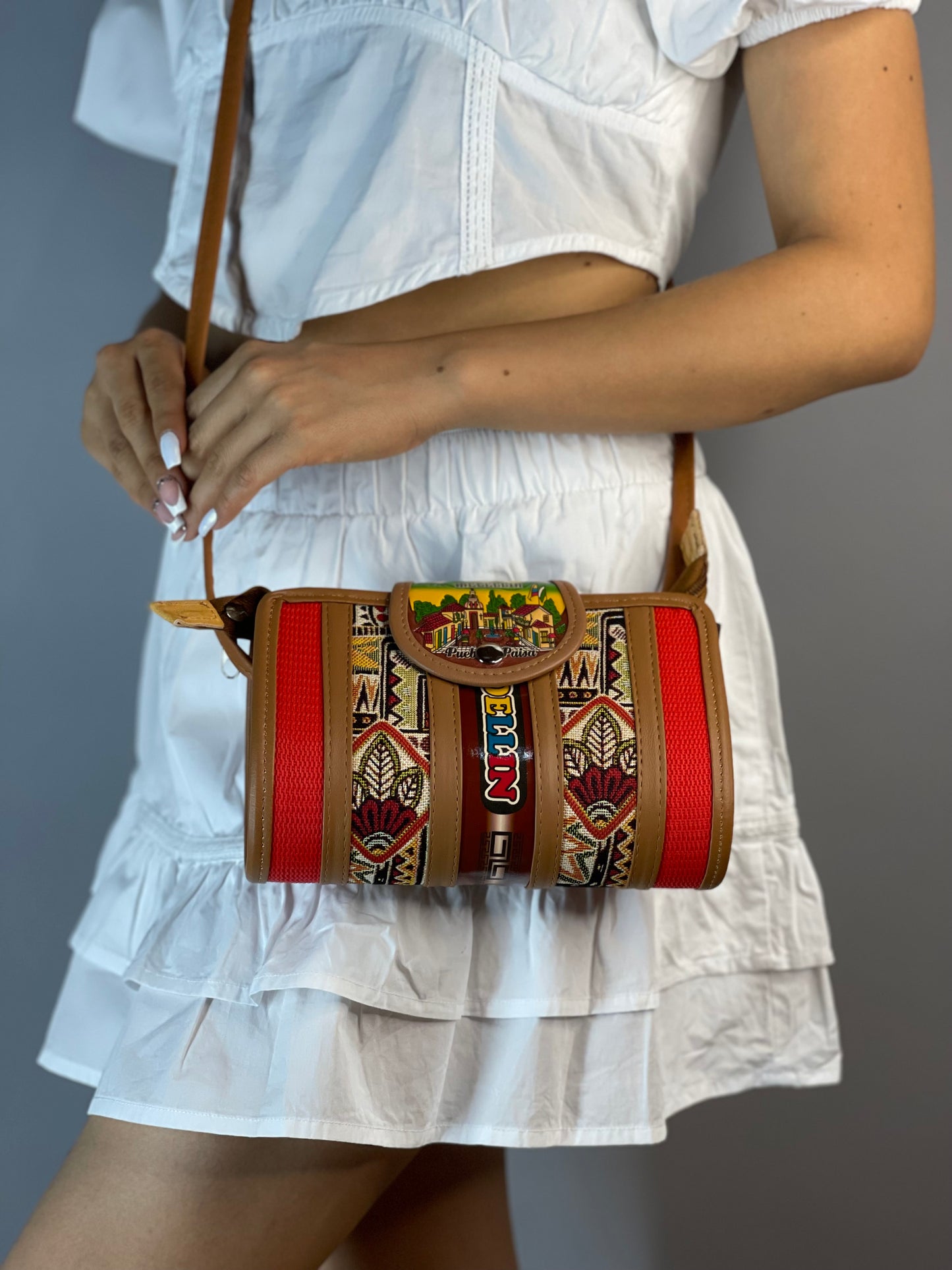 Bolso Cilindro Pequeño Rojo