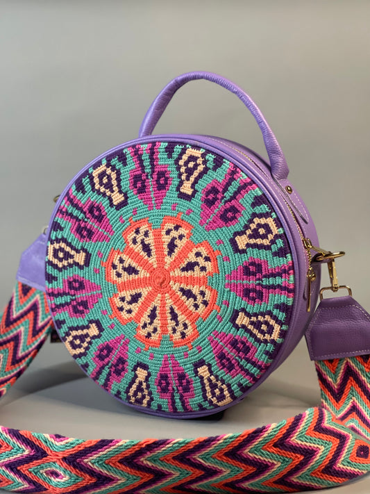 Bolso Redondo Wayuu Ronda Ancestral- Ediciones Limitada🪻⭐️