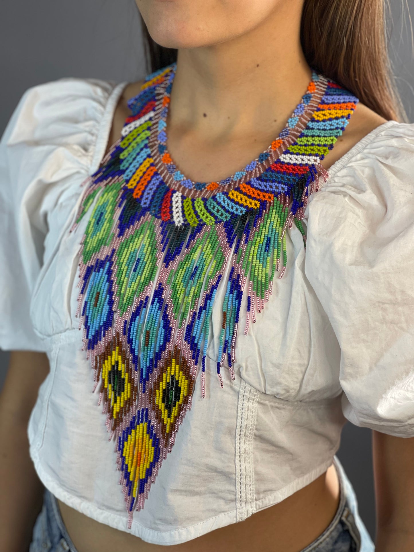 Collar Embera Pavo Real